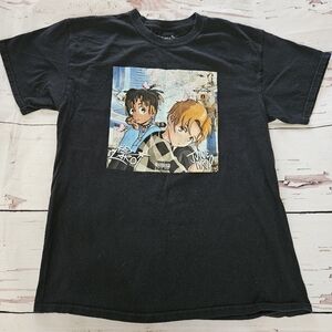 TKL Men's Black Cotton Animation T-shirt Size Large
